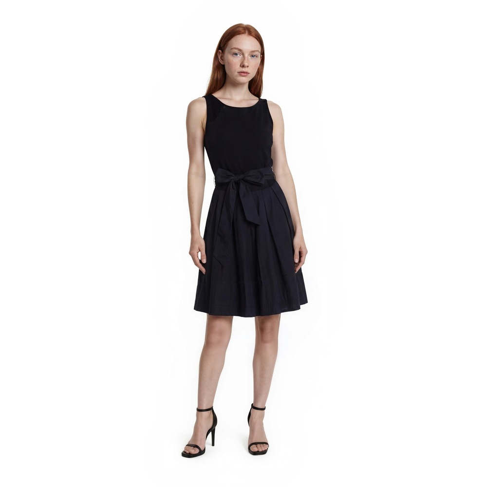 Lauren Ralph Lauren Dress Women's Size 10 Navy Fit & Flare Tie Cocktail Party